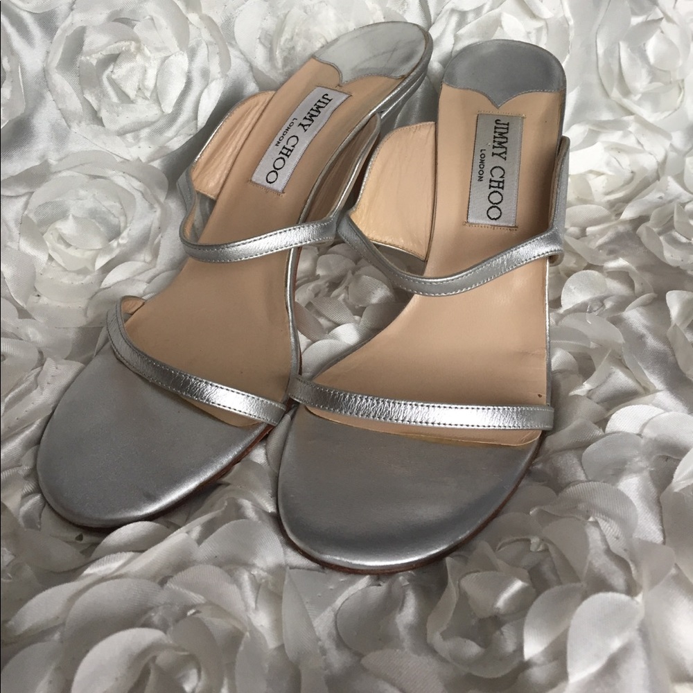 🦋 Jimmy Choo silver sandals / heels - Picture 3 of 5